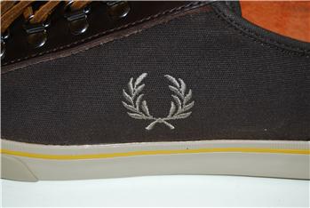 Scarpa fred perry pelle tela MARRONE - gallery 3