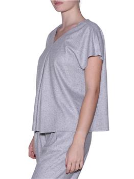 Blusa scollo v liviana conti GRIGIO CHIARO - gallery 3