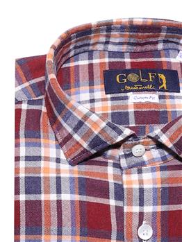 Camica golf quadri cotone BORDEAUX - gallery 4