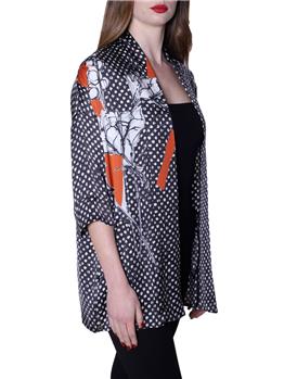 Giacca kimono manila grace NERO E ARANCIO - gallery 2