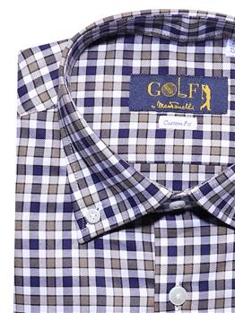 Camicia golf by montanelli BLU BIANCO BEIGE - gallery 4