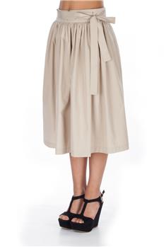 Gonna aspesi pieghe e fiocco BEIGE