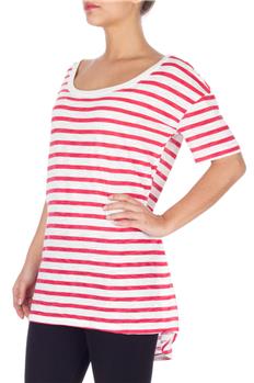 T-shirt manila grace rigata BIANCO E ROSSO