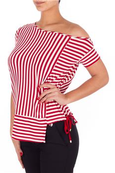 T-shirt manila grace jersey BIANCO E ROSSO