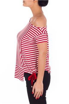 T-shirt manila grace jersey BIANCO E ROSSO - gallery 3