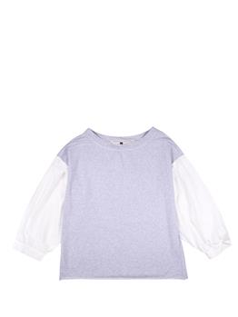 Felpa manila grace bimateriale GRIGIO MELANGE