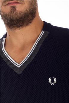 Maglia fred perry grana riso BLU - gallery 5