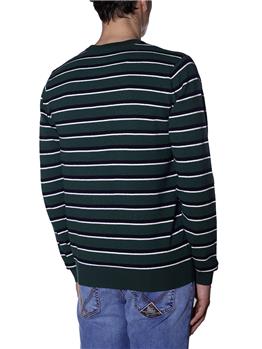 Maglia fred perry uomo spugna VERDE BIANCO BLU