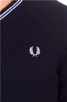 Maglia fred perry scollo v NERO Y7 - gallery 5