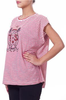 Twin set t-shirt righe ROSSO P6