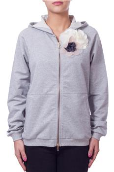 Twin set felpa full zip fiore GRIGIO P6