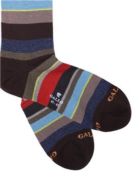 Calza gallo classica rigata MARRONE