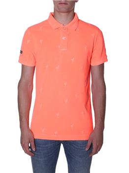Polo superdry uomo puro cotone ARANCIO FLUO
