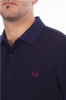 Polo fred perry collo scacchi BLU P7 - gallery 2