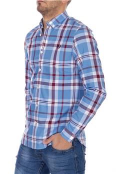 Camicia fred perry uomo CELESTE E ROSSO
