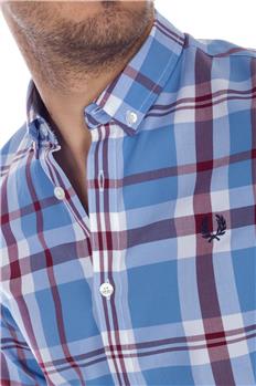 Camicia fred perry uomo CELESTE E ROSSO - gallery 5