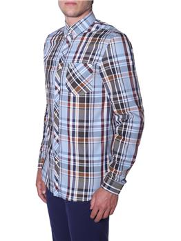 Camicia fred perry uomo quadri CELESTE MEDIO - gallery 3