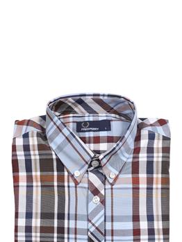 Camicia fred perry uomo quadri CELESTE MEDIO - gallery 4