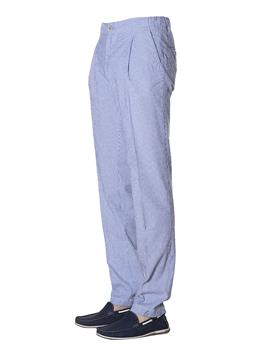 Pantalone re-hash seersucker CELESTE E BIANCO