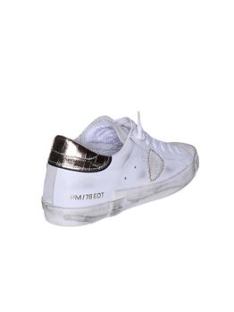 Sneakers veau croco donna BLANC OR - gallery 3