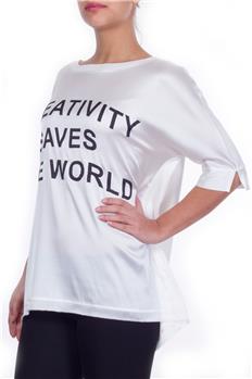 T-shirt twin set scritte BIANCO