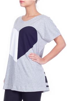 T-shirt twin set scollo v GRIGIO