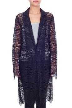 Giacca twin set con pizzo NERO