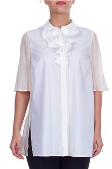 Camicia twin set con rouches BIANCO