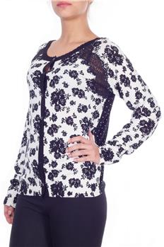 Maglia twin set cardigan BIANCO E NERO