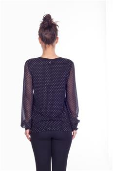 Maglia twin set scollo v pois NERO - gallery 4