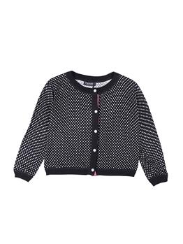 Cardigan twin set pois corto NERO