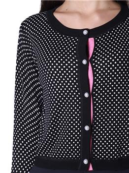 Cardigan twin set pois corto NERO - gallery 4