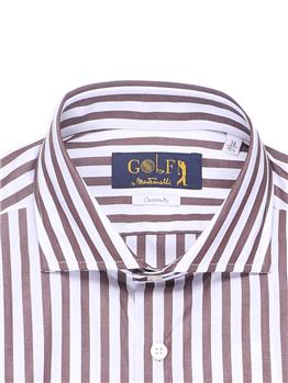 Camicia golf by montanelli BIANCO E MARRONE - gallery 5