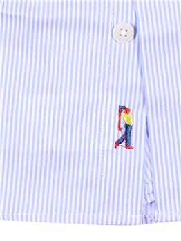 Camicia rigata fine BIANCO E CELESTE CHIARO - gallery 4