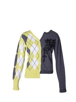 Cardigan semicouture cathryn GRIGIO E GIALLO