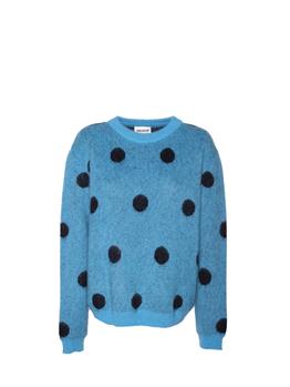 Maglia a pois semicouture AZZURRO E NERO