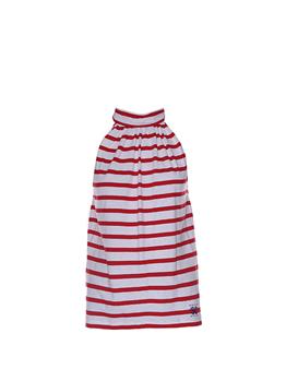 Top brenda semicouture RIGA BIANCA E ROSSA