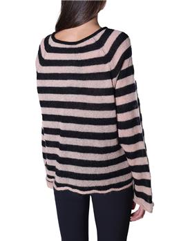 Twin set maglia aperta bottoni RIGATA NERA E ROSA - gallery 3