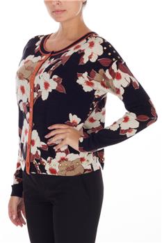 Twin set maglia fantasia fiore NERO