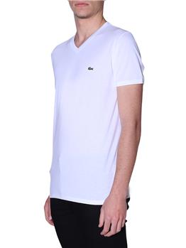 T-shirt lacoste scollo v blanc BIANCO - gallery 3