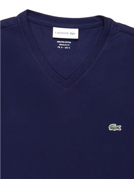 T-shirt lacoste scollo v blanc BLUE MARINE - gallery 5