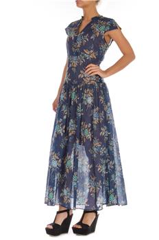 Twin set abito lungo a fiori BLU