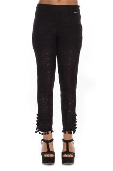Twin set pantalone pizzo NERO