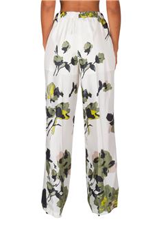 Twin set pantalone floreale BIANCO