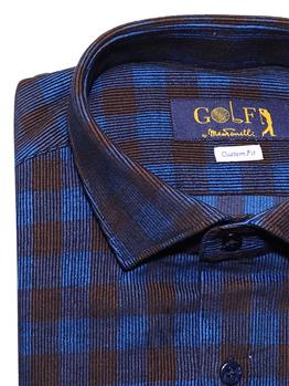 Camicia golf by montanelli MARRONE E BLUETTE - gallery 4