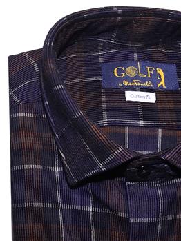 Camicia golf by montanelli BLU E MARRONE - gallery 4