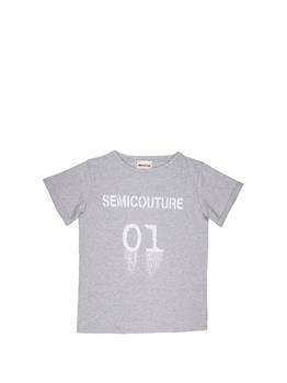 T-shirt semicouture classica GRIGIO MELANGE - gallery 2