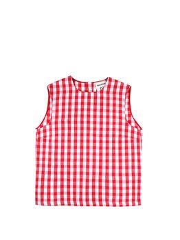 Top quadri semicouture QUADRI ROSSO E BIANCO