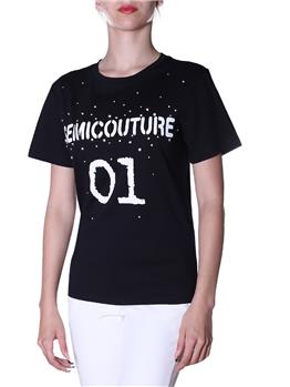 T-shirt semicouture strass NERO - gallery 3