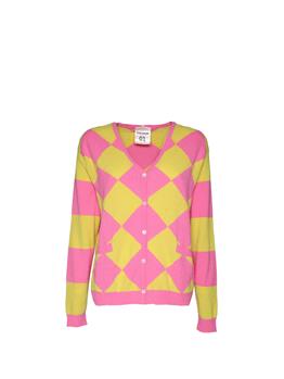 Cardigan delfina semicouture ROMBI ROSA GIALLO